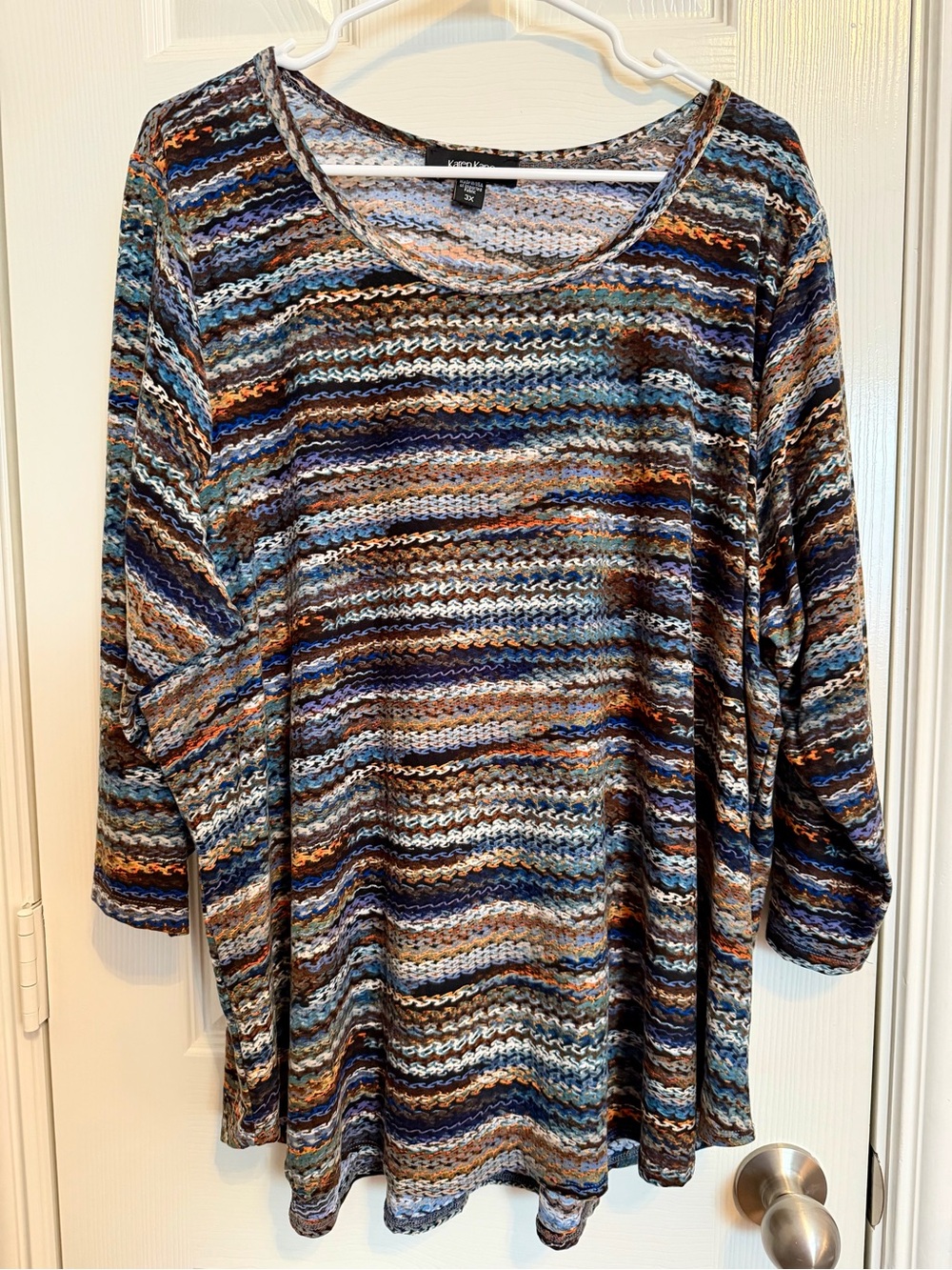 Karen Kane 3X Multicolor Abstract Knit Print Tunic Top Plus Size